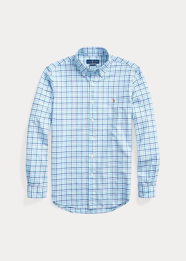 Camisa Oxford Polo Ralph Lauren Hombre Azules / Turquesa - Plaid - HERJD9703